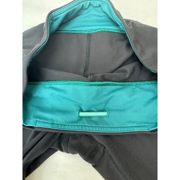 Lululemon Tight Stuff II Tights Full-On Luxtreme Fabric Black Teal Women Size 10 - Picture 10 of 10